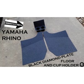 jocartsparts.com Yamaha Rhino Black Rubber Coated Diamond Plate FLOOR & CUP Holder 2004 up