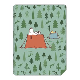 BRIEF INSANITY Plush Luxury Throw Blanket - Premium Ultra Soft Fuzzy Warm Double Sided Throw Blanket - Snuggle Butt Blankets - 44" x 60" Long Super Soft Cozy Blanket (Snoopy Camping)