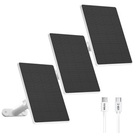 6W Solar Panel for Security Camera,Solar Panels with Micro USB & USB-C Port for DC 5V Outdoor Camera,Solar Charger for Rechargeable Battery Camera,IP65 Waterproof,360° Adjustable Mount,9.8ft Cable