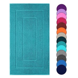 Lashuma Badteppich groß 50x80 cm, London absorbierende Frottee Badgarnitur Nautic - Grün