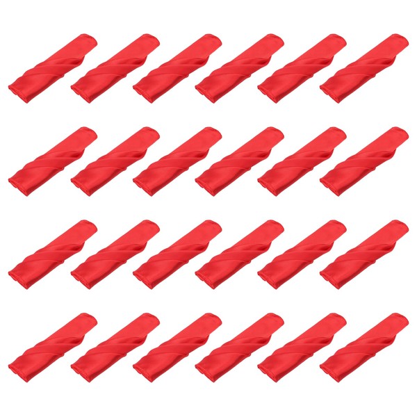 sourcing map 24pcs Red Satin Table Napkins Polyester Square Bright