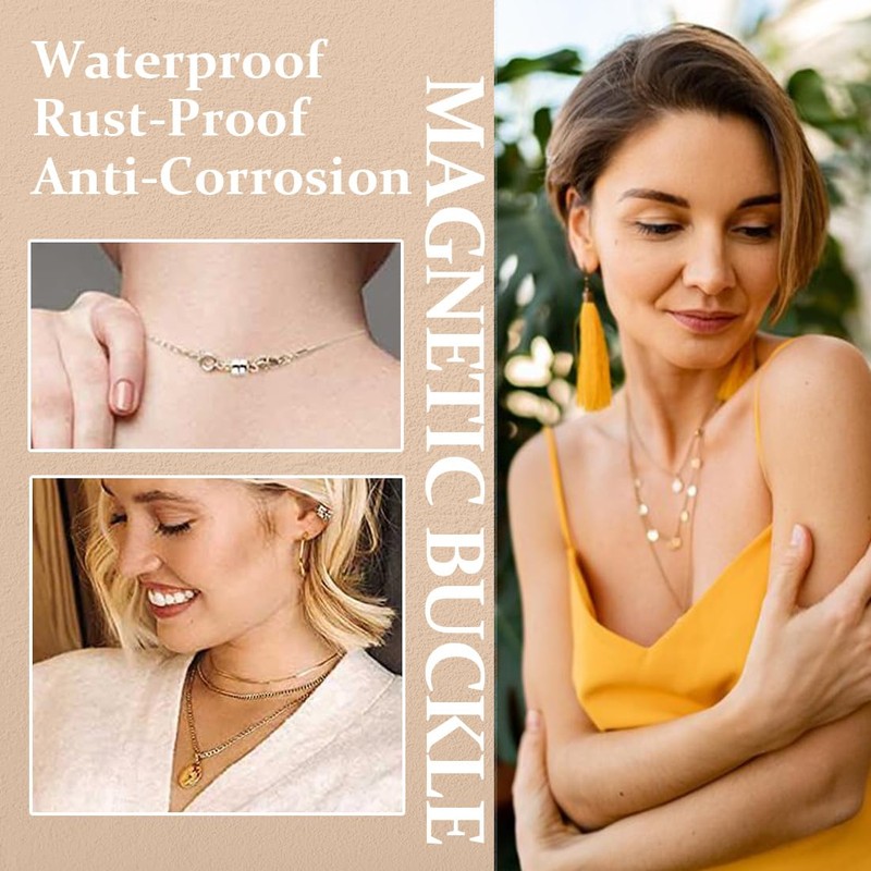 KSJEHW Pack of 10 Magnetic Clasp Chain 925 Sterling Silver