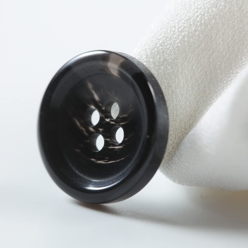 80 Pcs 3/4inch Large Black Buttons for Sewing Round Resin