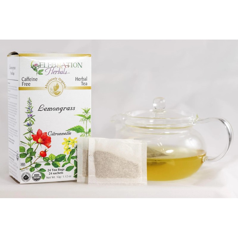 Celebration Herbals 24 Count Dried Lemon Grass Tea Bags Caffeine