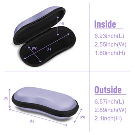 Fintie Glasses Case Sunglasses, EVA Scratch-Resistant Sunglasses Case Hard Case with Carabiner Large Glasses Case for Women Men Outdoor Sports Glasses Cycling Glasses, purple