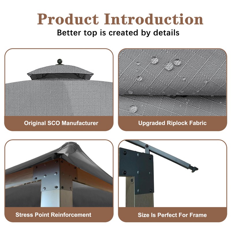 SCOCANOPY Replacement Cover Fit for 10X12 Ft Eagle Brooke Soft