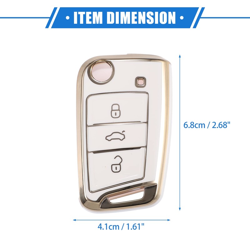 X AUTOHAUX Remote Key Fob Case for Volkswagen Golf 7