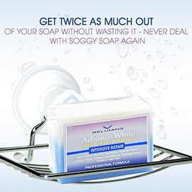 Relumins SHOWER SET Advance Lightening Soap, Wooden Facial Cleansing Brush and Stainless Steel Soap Dish Set