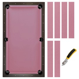 iEsstros Pool Table Felt 9 ft Billiard Cloth 9ft with 6 Pcs Cloth Strips and Staple Remover Pool Table Felt Replacement Kit Parts-Pink