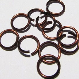 Brown Anodized Aluminum Jump Rings 150 1/4 16g Saw Cut