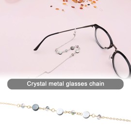 VGOL 2PCS Sunglass Chain Fashion Crystal Shell Eyeglass Chain Non-Slip Spectacle Chain Glasses Holder Chain Eyewear Retainer Cord for Women and Girls