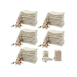 bepisof 50cps 3.5x5.5 Inch Bar Soap Pouch With Mesh And Drawstring, Exfoliating Natural Cotton And Linen Soaps Bags For Bath And Shower