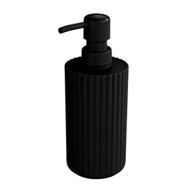 Allstar Minas Soap Dispenser, Refillable Dispenser for up to 280 ml Liquid Soap Made of Plastic, Diameter 7 x 18 cm, Black