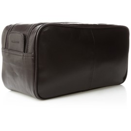 Dopp Men's Seasoned Soft Sided Multi-Zip Travel Kit-Leather, Brown, One Size