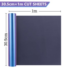 NANAPLUMS Chameleon Plotter Film Textile - Heat Transfer Vinyl 30.5 cm x 100 cm Roll PU Transfer Film Plotter Flex Film for Textiles, for Iron-On DIY T-Shirt, Fabrics (Chameleon E6)