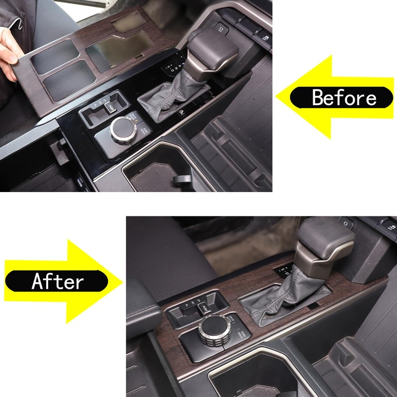 Center Console Gear Shift Panel Cover Trim Oak Wood Style