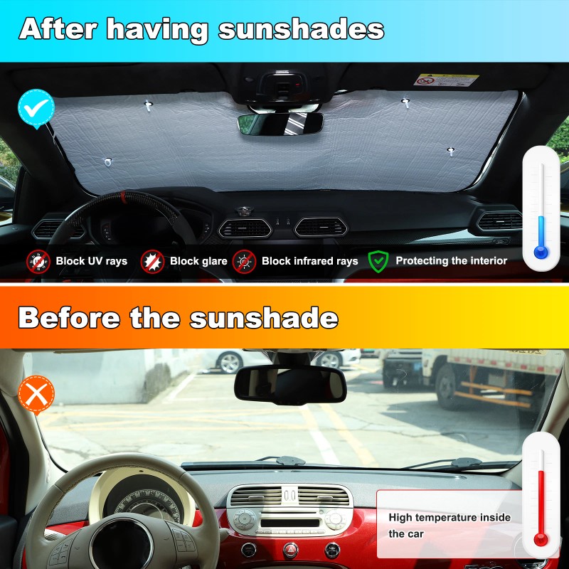 AUG Car Front Windshield Sun Shade Heat Reflective Cover For