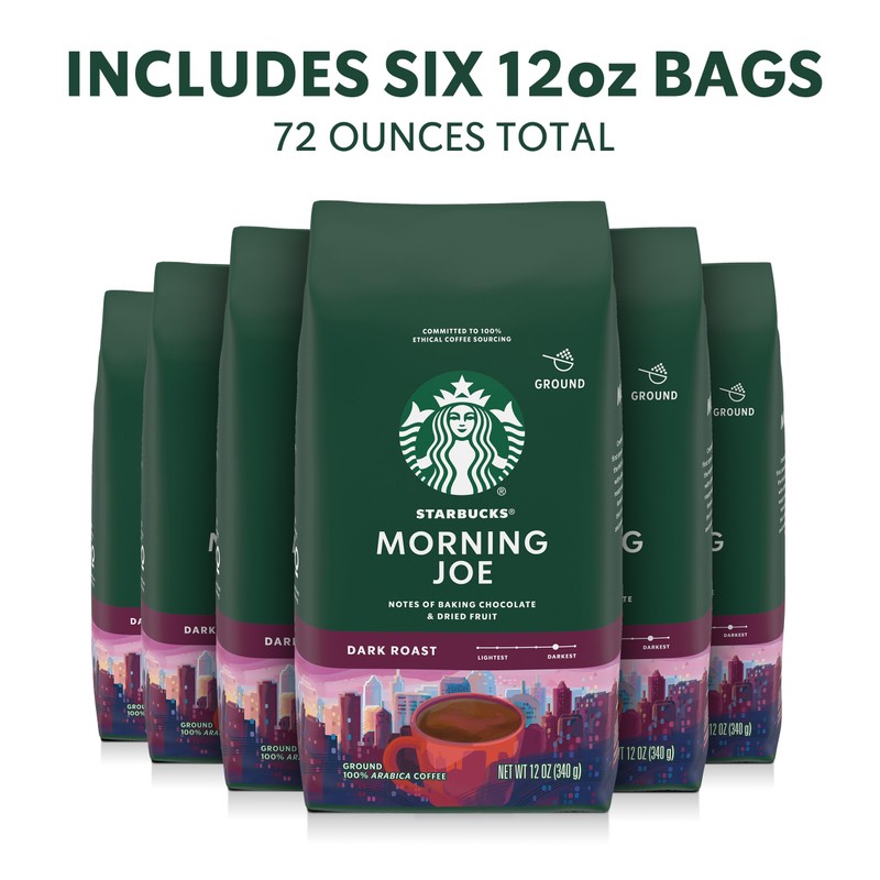 Starbucks Ground Coffee, Dark Roast Hot or Iced Coffee, Morning