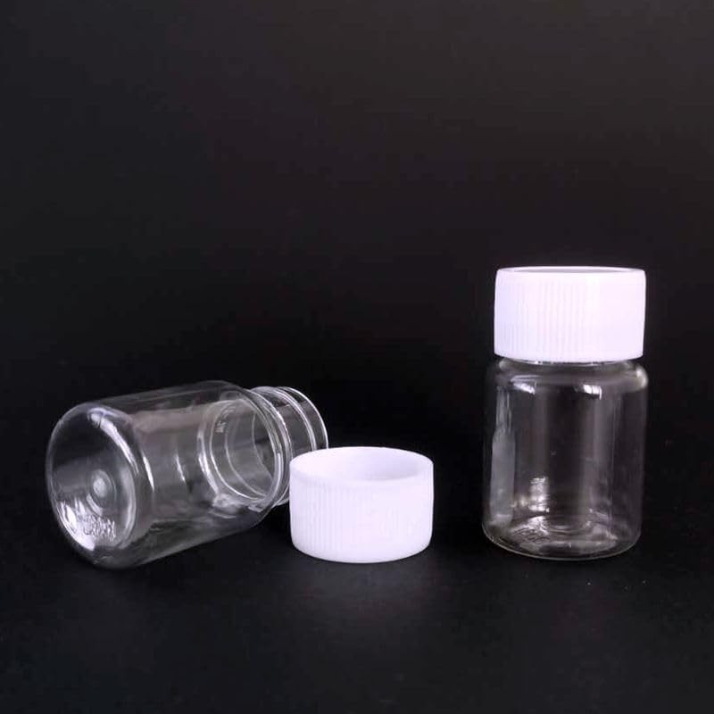 12PCS 15ML 0.5OZ Transparent Empty Pill Bottles with White Screw