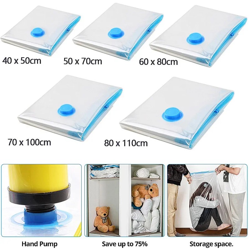 Vacuum Storage Bags – Compression Bags Clothes, Travel Storage Bags