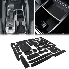 Auovo Center Console Mats Compatible with Kia Telluride Accessories 2020 2021 2022 2023 Cup Holder Coasters Pads Door Liners Car Interior Decoration(26pcs/Set, Black)
