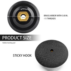 FSTURIOS 3 Inch Rubber Backer Pad, Hook and Loop Rubber Backing Pad with 5/8"-11 Arbor for Angle Grinder, Flexible Rubber Pad Backing Plate for Countertop Wet Dry Polishing Sanding