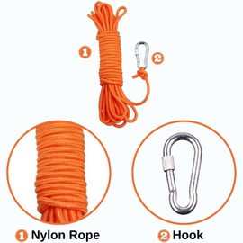 BeGrit Floating Rope 5/16" X 32.8' Anchor Rope Mooring Kayak Canoe Tow Throw Line with Hook for Boat Camping Hiking Awning Tent 8mm x 10m