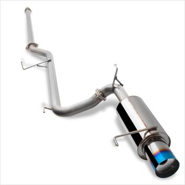 PM PERFORMOTOR 4" Burnt Tip Muffler Stainless Steel Catback Exhaust System Compatible with 98-02 Honda Accord F23 4CYL
