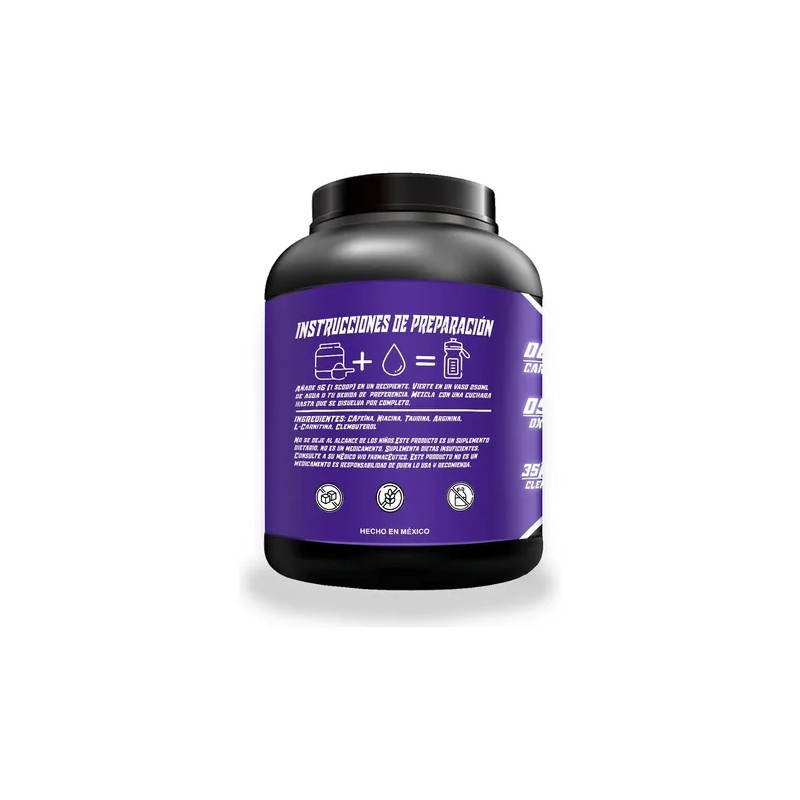 Óxido Nítrico + Clembuterol Wolf Suplements 1kg Pre Entreno