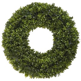 BHHDA Boxwood Wreath for Front Door 18 Inch Artificial Spring Wreaths Farmhouse Wedding Year Round Indoor Outdoor for Spring Summer Wreaths St Patricks Day Decorations