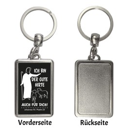 speecheese Johannes 10 Psalm 23 Keyring with Saying Ich bin der gute Hirte auch für dich 10 Jesus Schäfer Christian Religious Sheep Sheep Herd, multicoloured