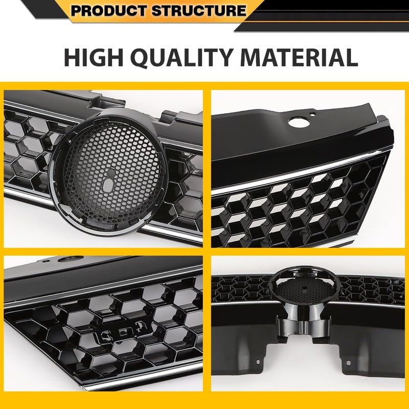 CNNELL Front Grille Trim Compatible with VW Jetta 2011-2014 Hex