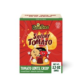Bean Bites | Savory Tomato Lentil Crisp 3.53 oz (100 g) | Round Crunchy Bites | Sweet Tangy Taste | Plant Based Vegan Crackers, Gluten-Free Healthy Snack, Keto Chips, Traditional Handmade Low Carb Food By Pride of India