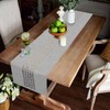 BAZIOE Linen Fabric Table Runner Grey Modern Exquisite Table Runner