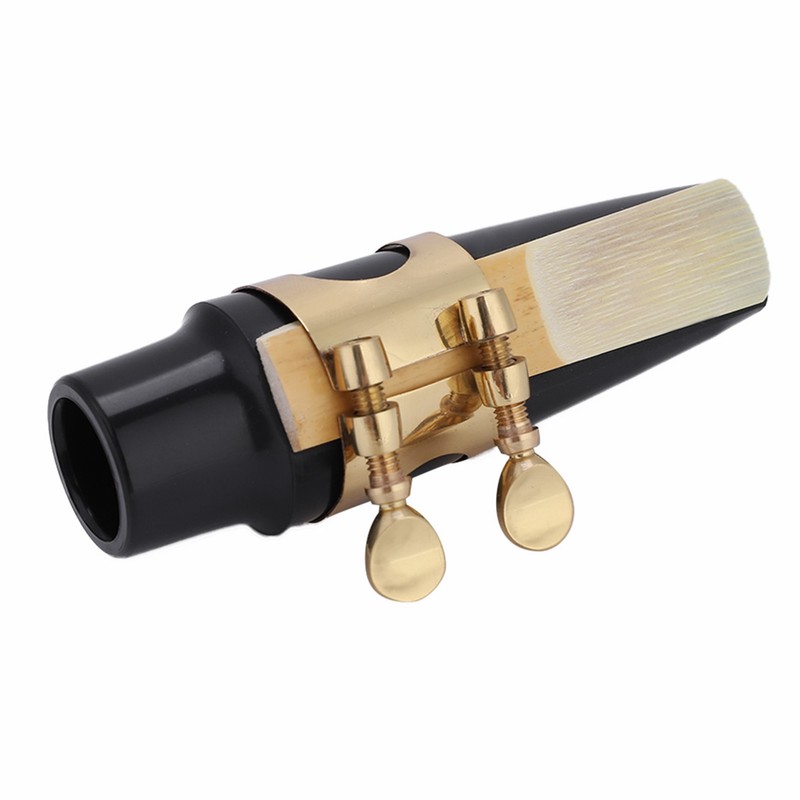 Alto Sax Saxophone ABS Mouthpiece with Cap Metal Buckle Reed