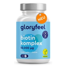 Biotin High Dose 10,000 mcg - 400 Tablets (+1 Year) - Biotin Zinc Selenium for Skin, Hair & Nails - With Vitamin C, Silicon & B5 - Highly Bioavailable (Zinc Bisglycinate + D-Biotin) - Laboratory Tested