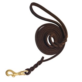 Leather Dog Leash - 6Ft x 3/8" Braided Leather Dog Training Leash, Heavy Duty Dog Leashes with Rotating Clasp, Soft Leather Dog Leash Large Dogs for Medium and Small Dogs (6Ft x 3/8")