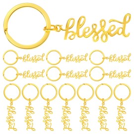 Spakon 50 Pcs Blessed Christian Keychains Mother's Day Gifts Bulk Religious Bible Verse Key Chain for Church Prayer Party Favors