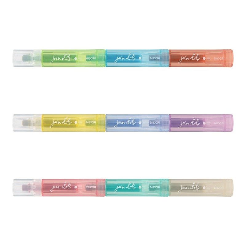Midori 38141006 Joint Dots 3-Color Link, 3 Pieces, Light Tone
