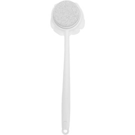 Back Scrubber with Long Handle, Pumice Stone and Loofah Combination for