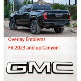 Auto Rear Tailgate GMC White Black OVERLAY Emblem Badge Fit 2023+ GMC Canyon