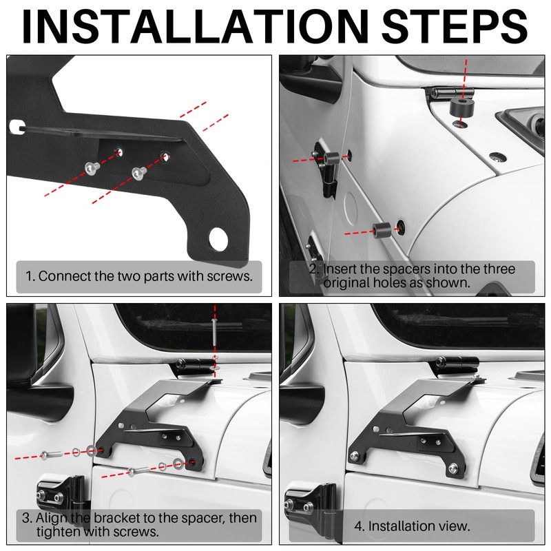 BIZOCO A Pillar Light Mount for Jeep Wrangler JL Gladiator