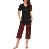 Anyally Women's Pajama Set Plus Size Short Sleeve Top and