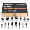 BAIDETS Pro 15-Piece Milling Cutter Set for Wood - Carbide