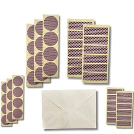 Match striker stickers (48 stickers) Set contains 12 1 inch circles, 12 1.5 inch circles, 12 1x0.5 inch bars, and 12 1.5x0.5 inch bars. Set packed in envelope (Various color options) (Brown Honeycomb)