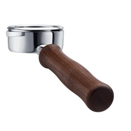 Normcore 58mm Bottomless Portafilter Fits Nuova Simonelli, Espresso Naked Portafilter with 18g Basket, Genuine American Walnut Handle