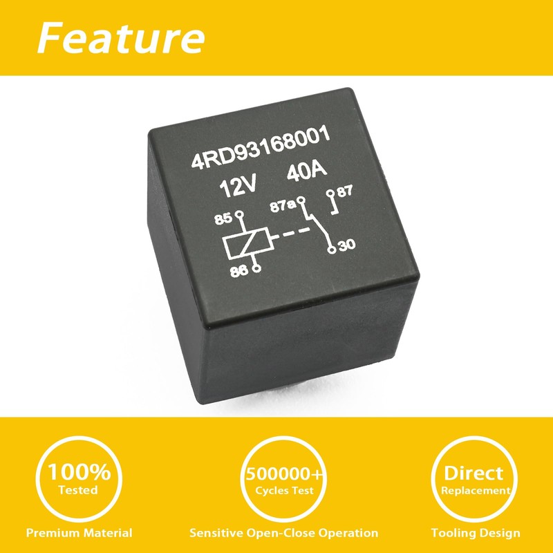 GROBARPART 4 Packs 12V 40A 4Rd93168001 Relay 4Rd 931 680-01