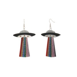Madison Tyler 80s 90s Vintage Alien UFO Space Dangling Earrings - Fun Jewelry Gift
