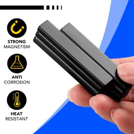 DIYMAG Waterproof Neodymium Bar Magnets with Epoxy Coating, Powerful Permanent Rare Earth Magnets, with Double-Sided Adhesive - 60 x 10 x 5mm, Pack of 10