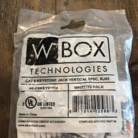 W Box Cat6 Keystone High Quality Vertical insert 8P8C, White - 10 Pack